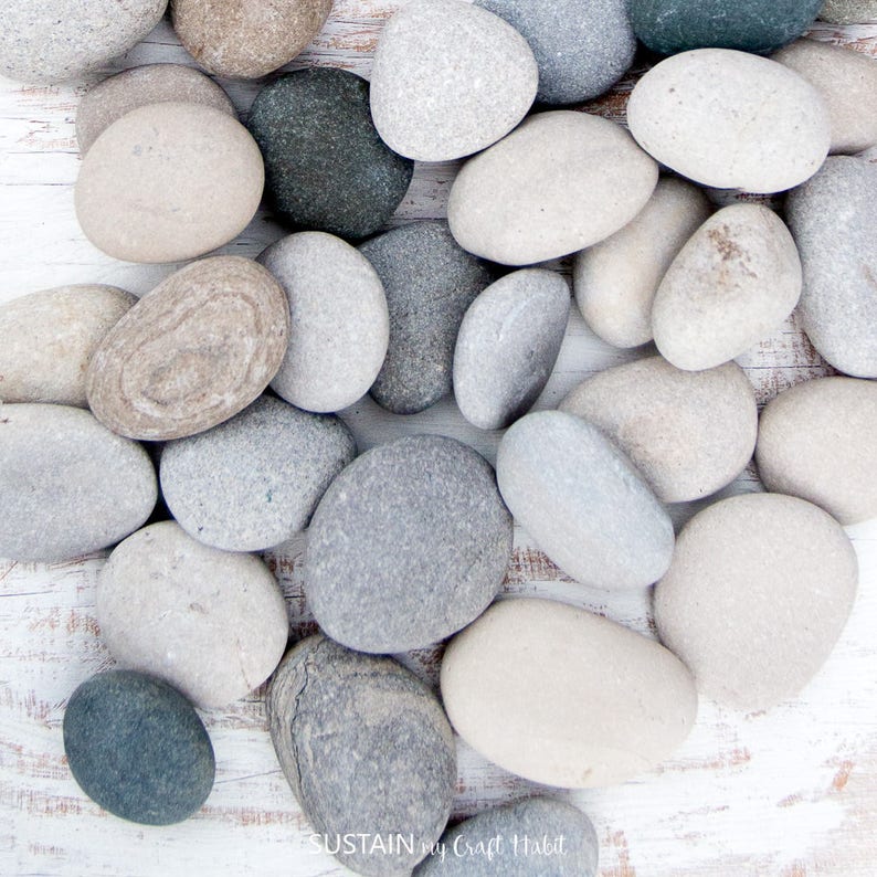 Medium beach stones 30, Bulk stones, Nature crafts, Rock craft supplies, Painted rocks, Wedding stones, Aquarium pebbles, Lake Huron image 2