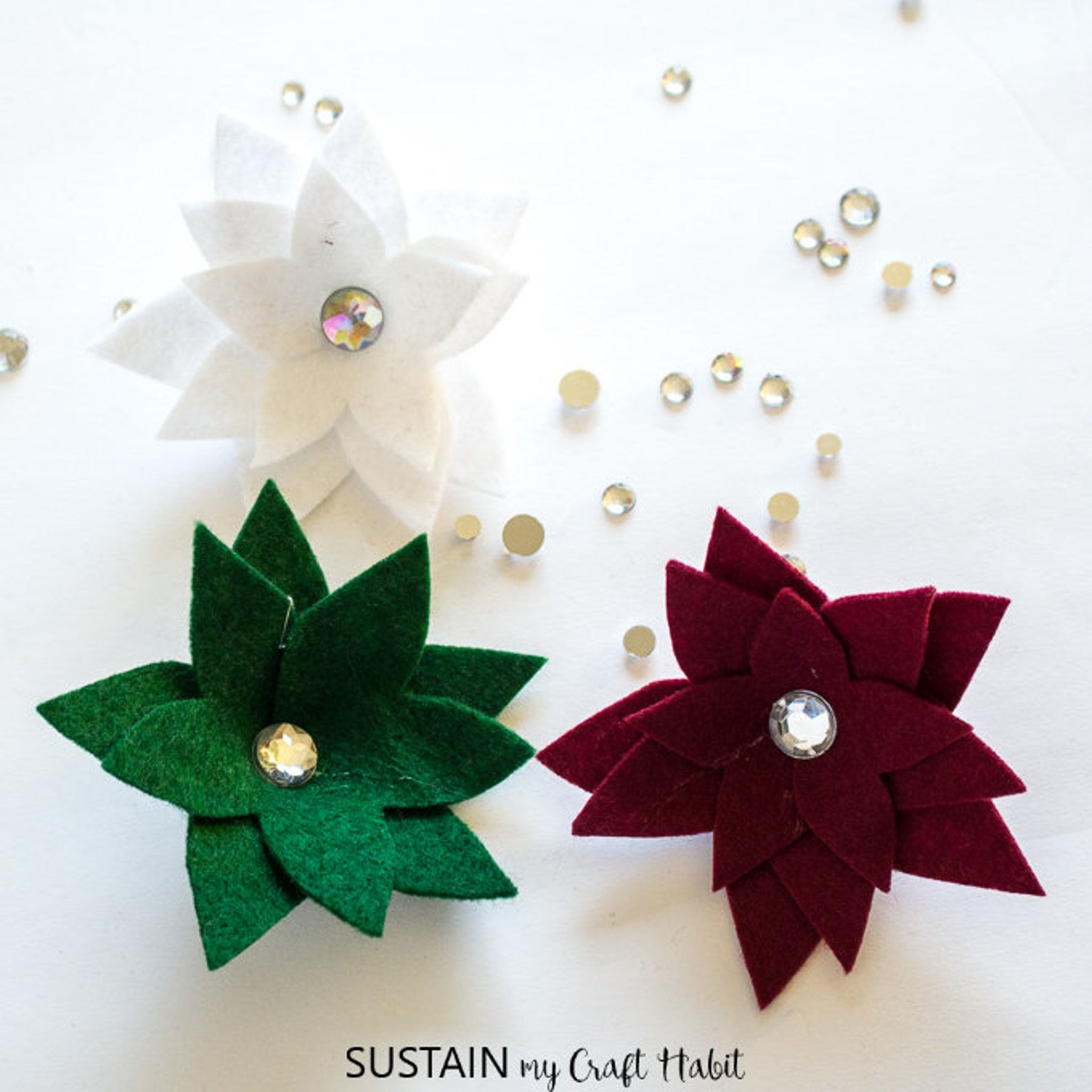 Felt Poinsettia Flower PATTERN Template Nosew Felt or Paper Etsy Felt Poinsettia Flower PATTERN Template Nosew Felt or Paper Etsy