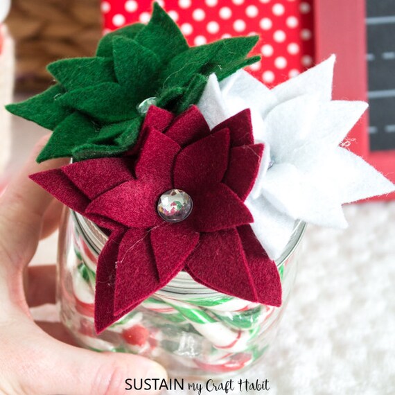 Filz Weihnachtsstern Blume Muster-Vorlage; nicht genhte Filz- oder  Papierblumen; Pattern pdf, SVG | DXF; Gastgeschenke, Krnze, Cricut,  Silhouette - Etsy.de