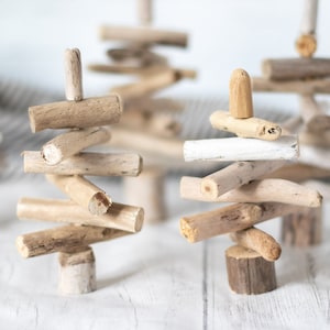 Mini Driftwood Christmas Trees Bundle | 10 trees/bundle | Eco-Friendly Decor | Beach Themed Winter Wedding | Wedding Favors | Made in Canada