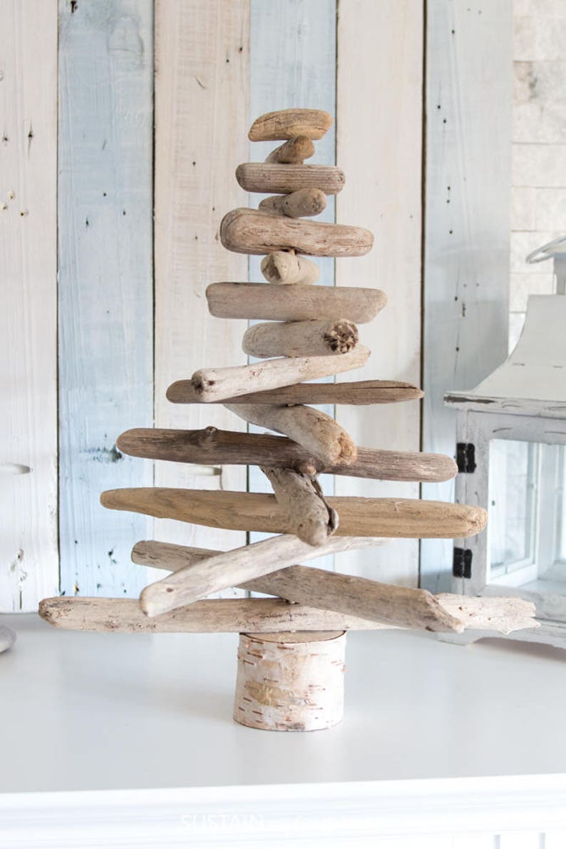 Tabletop Driftwood Christmas Tree Eco-Friendly Holiday Decor Rustic XMas Decorations Coastal Christmas Gift Idea Made in Canada image 2