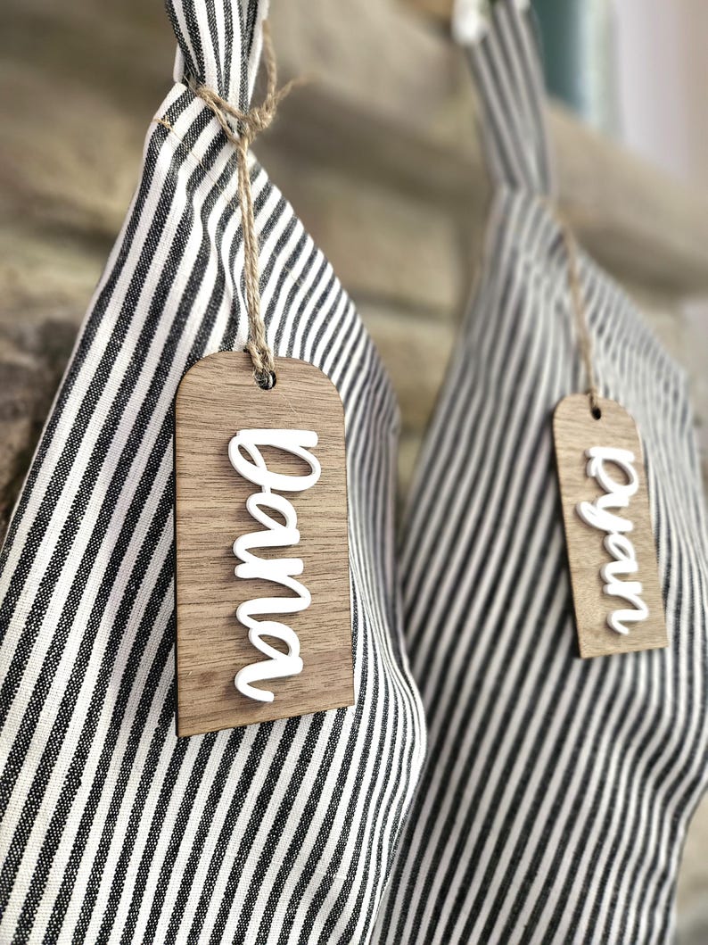 Personalized Stocking Tags Custom Gift Giving and Decor Winter Wedding