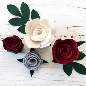 Roses Felt Flower PATTERN Template With Photo Tutorial No sew Felt Roses Felt Flower PATTERN Template With Photo Tutorial No sew Felt
