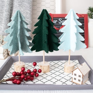 Felt 3D Christmas Tree Pattern SVG PDF digital cut file Printable no-sew craft Cute craft idea Holiday Decor Idea Cricut, Silhouette image 1