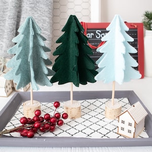 Filz 3D Weihnachtsbaum Muster; SVG PDF digitale Schnittdatei; Druckbare Handarbeit; Niedliche Bastelidee; Urlaub Dekor Idee; Cricut, Silhouette