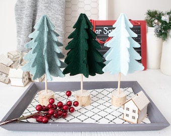Felt 3D Christmas Tree Pattern; SVG PDF digital cut file; Printable no-sew craft; Cute craft idea; Holiday Decor Idea; Cricut, Silhouette