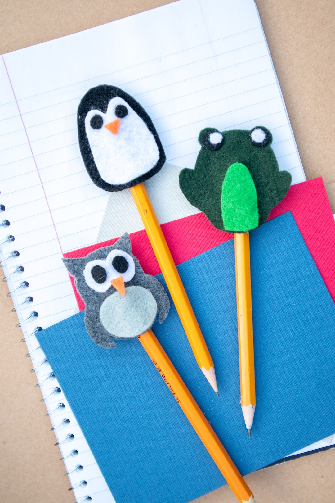Felt Animal Pencil Topper Patterns SVG PDF Digital Cut File Printable Nosew Craft Cute Craft