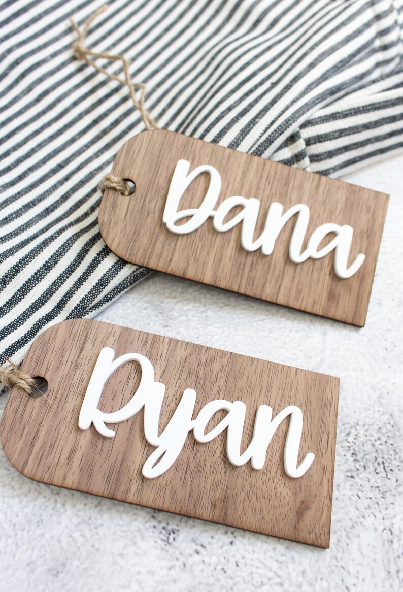 Personalized Stocking Tags Custom Gift Giving and Decor Winter Wedding