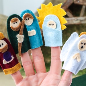 10 Nativity Finger Puppet Characters PATTERN felt ornaments, PDF no sew ornament, Gift, Teaching, Homeschooling