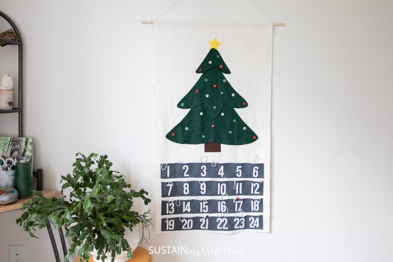 DIY Felt Advent Calendar Pattern & Instructions 24 no-sew felt ornaments Pattern PDF, SVG cut files Christmas Gift/Decor, Cricut image 4