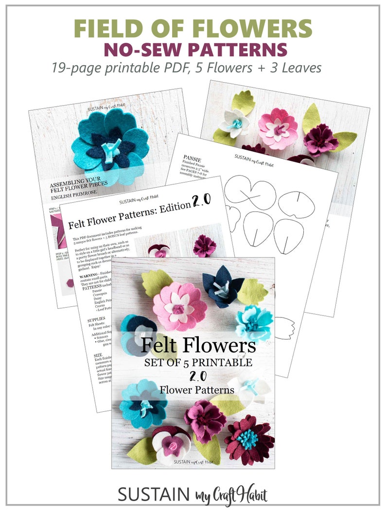 Download Felt Flower SVG Files for Cricut Silhouette Floral cut ...
