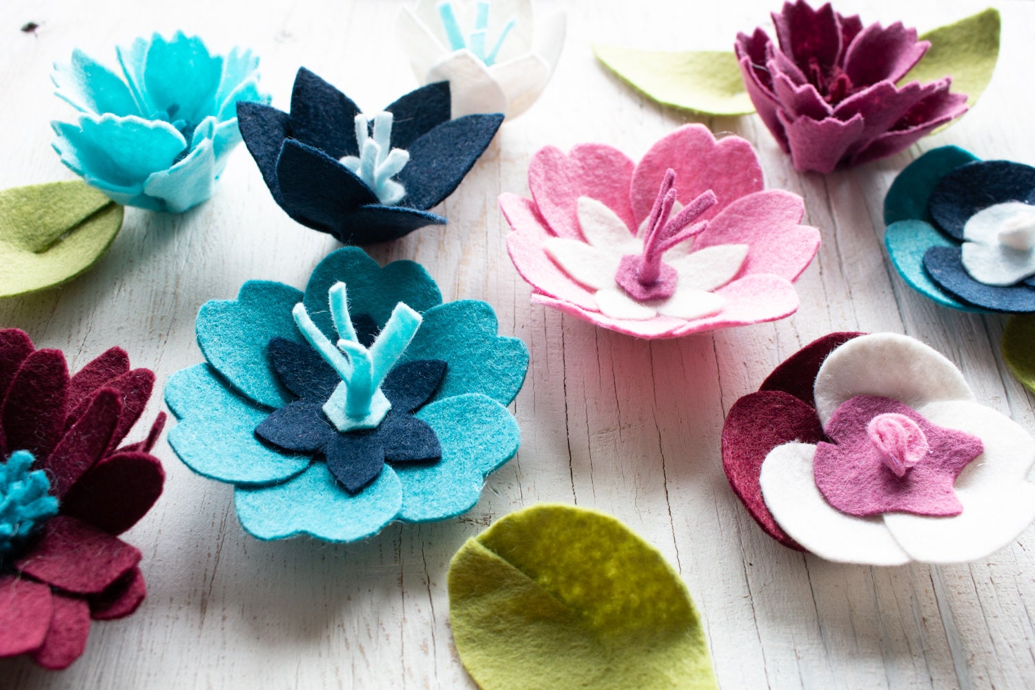 Felt Flower SVG Files for Cricut Silhouette Floral Cut File - Etsy
