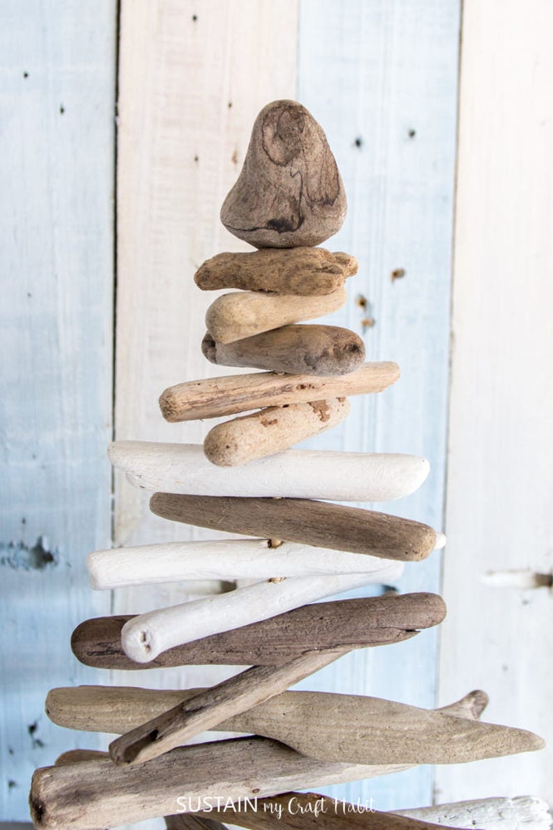 Tabletop Driftwood Christmas Tree Eco-Friendly Holiday Decor Rustic XMas Decorations Coastal Christmas Gift Idea Made in Canada image 6