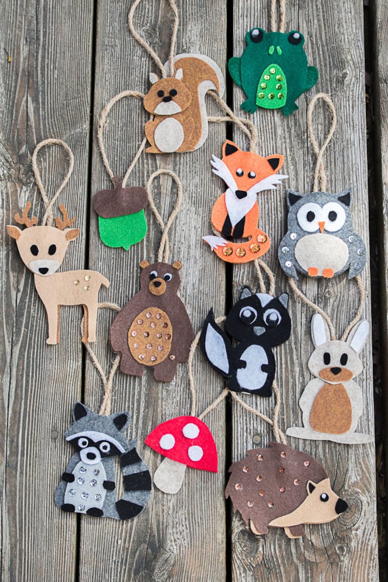 10 Woodland Animals PATTERN Felt Ornaments PDF No Sew Etsy Canada