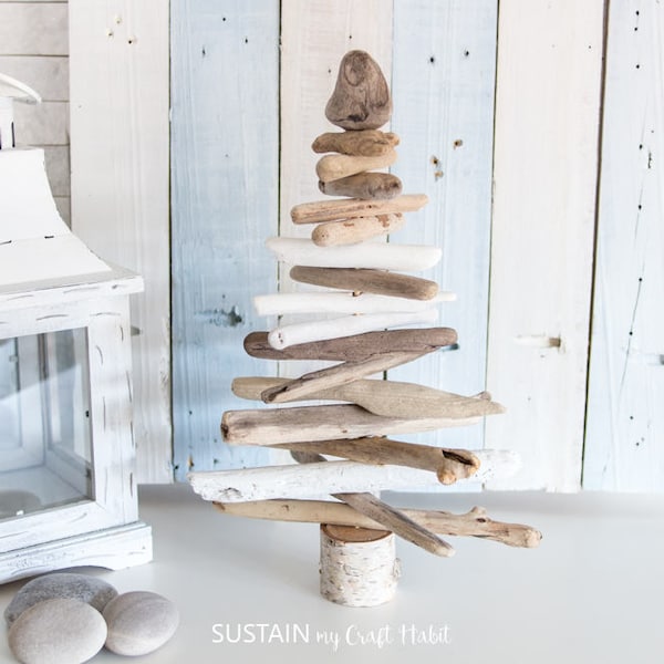 Tabletop Driftwood Christmas Tree | Eco-Friendly Holiday Decor | Rustic XMas Decoration | Made in Canada