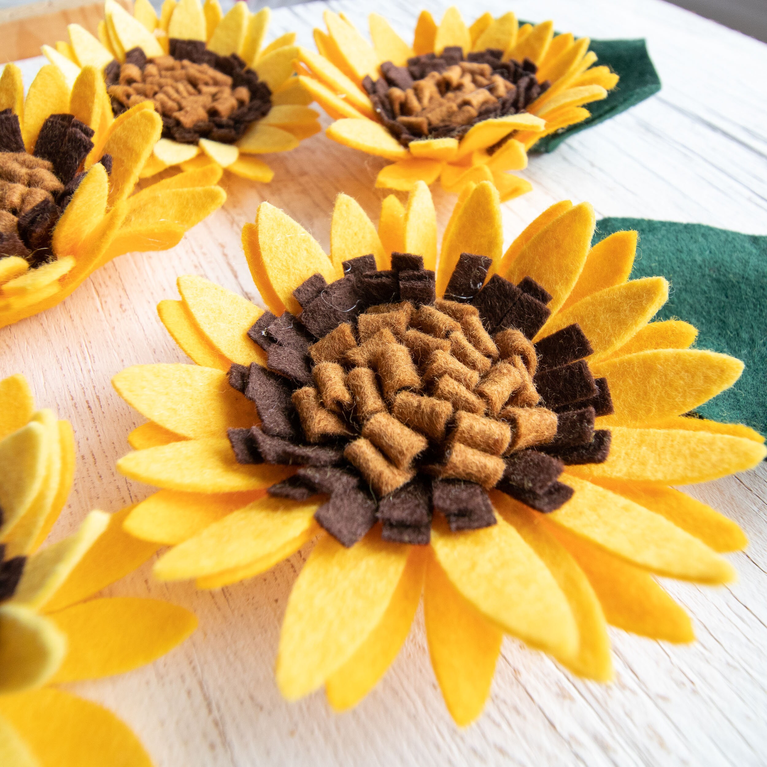 Sunflower Felt Flower PATTERN Templateno-sew Felt Includes 2 - Etsy