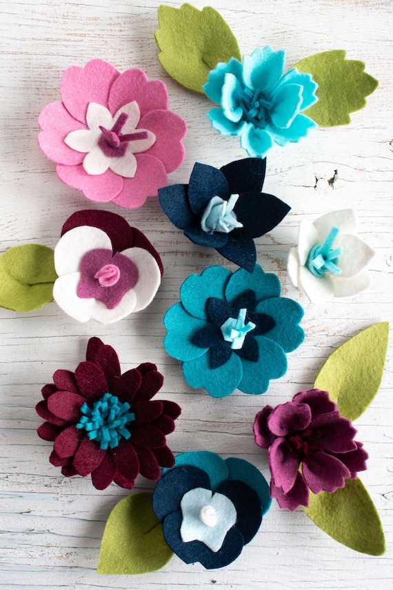 Download Felt Flower Svg Files For Cricut Silhouette Floral Cut File Etsy