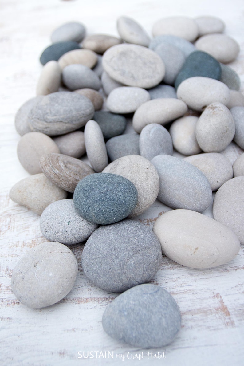 Medium beach stones 30, Bulk stones, Nature crafts, Rock craft supplies, Painted rocks, Wedding stones, Aquarium pebbles, Lake Huron image 3