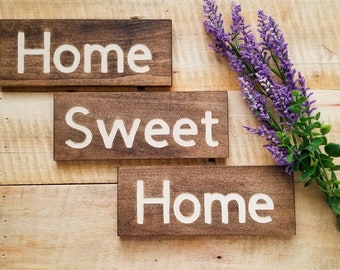 Hand carved Home sweet home sign, entryway decor, rustic farmhouse, new home housewarming gift signs, home decor, wall art, wedding gift