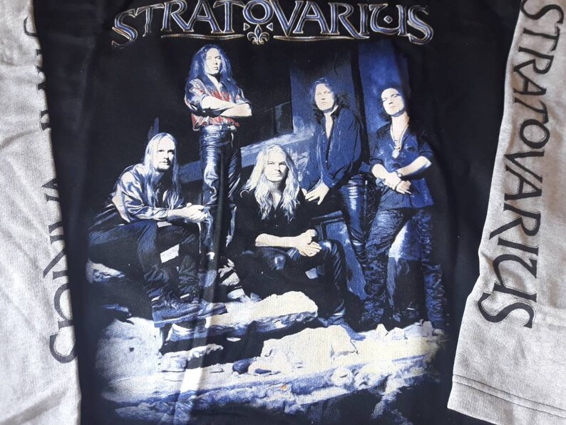 Vintage 1998 Stratovarius Hoodie Vtg 90s 1990s Heavy Power Metal Crewneck Helloween Avantasia Hammerfall Iced Earth Running Wild Angra Edguy