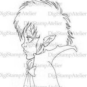 Teen Vampire. INSTANT DOWNLOAD Digital Digi Stamps.