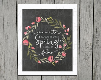 Spring Wreath Digital Printable 8 x 10