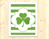 Shamrock Green Stripes St Patrick's Day Printable 8 x 10