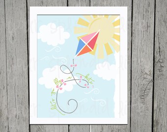 Let's Go Fly A Kite Sprint Digital Printable 8 x 10