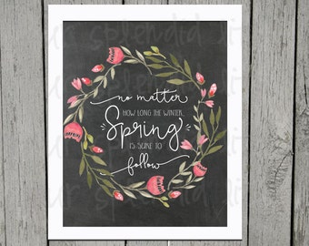 Spring Wreath Digital Printable 16 x 20