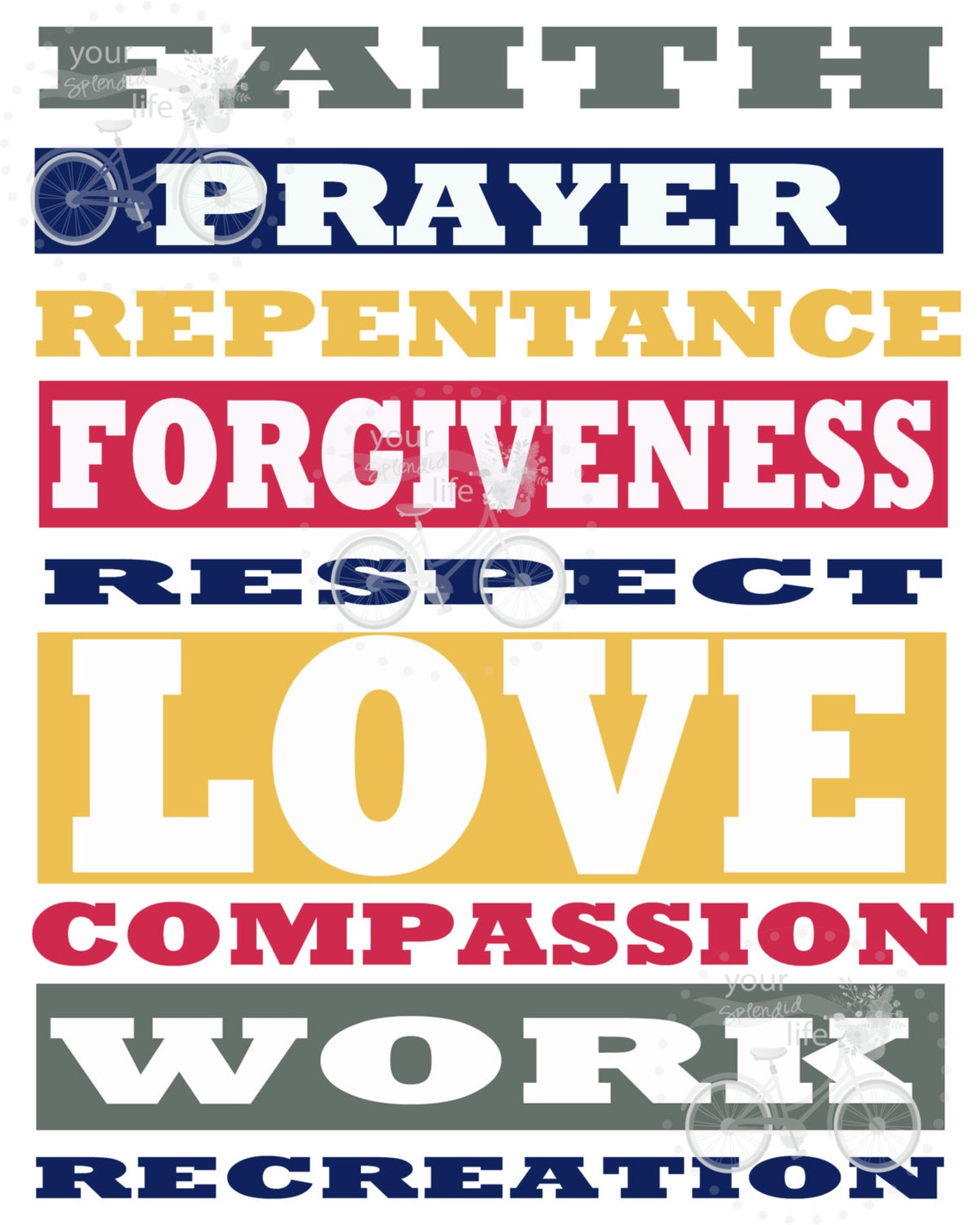 LDS Family Values Custom Subway Art Print Size 8 X 10 - Etsy