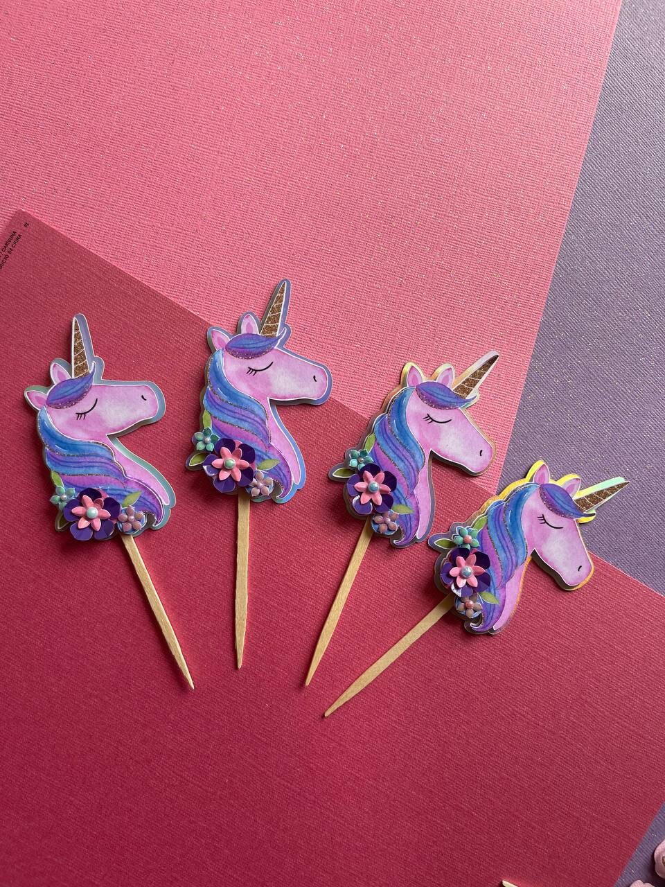 Unicorn Cupcake Toppers/ Cupcake Toppers/ Unicorn Mini Etsy UK
