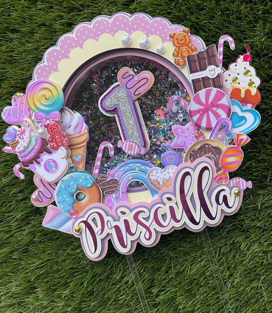 Candy Cake Topper/ Candyland Birthday/ Sweet Birthday Cake Topper/ Candyland Party Theme