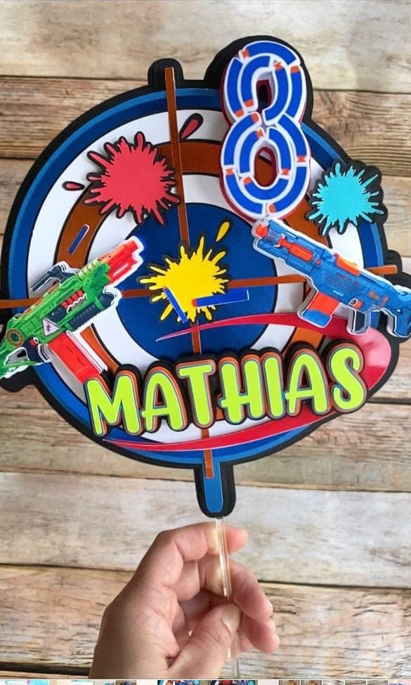 Nerf Cake Topper Nerfgun topper Birthday boy cake topper Etsy