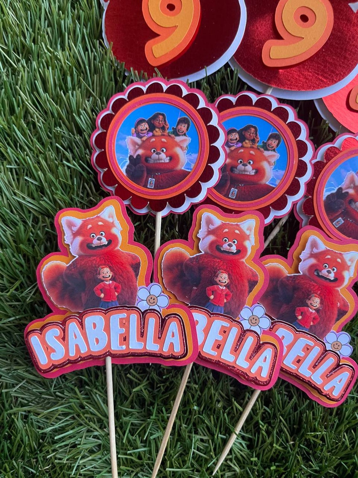 Cupcake Topper Turning Red/ Turning Red Cupcake Toppers/ Etsy