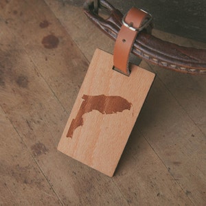 Florida - Beautiful Wooden Rectangle ID Name Tag Custom Made with Your Name & Address with optional Phone or Email Address