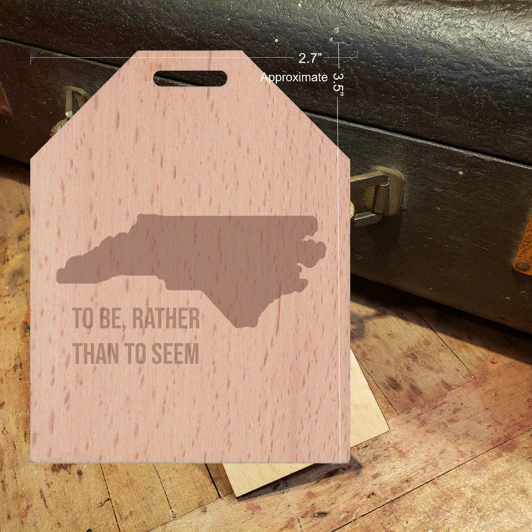 BOLD North Carolina State Motto Beautiful Wooden ID Name Tag Custom