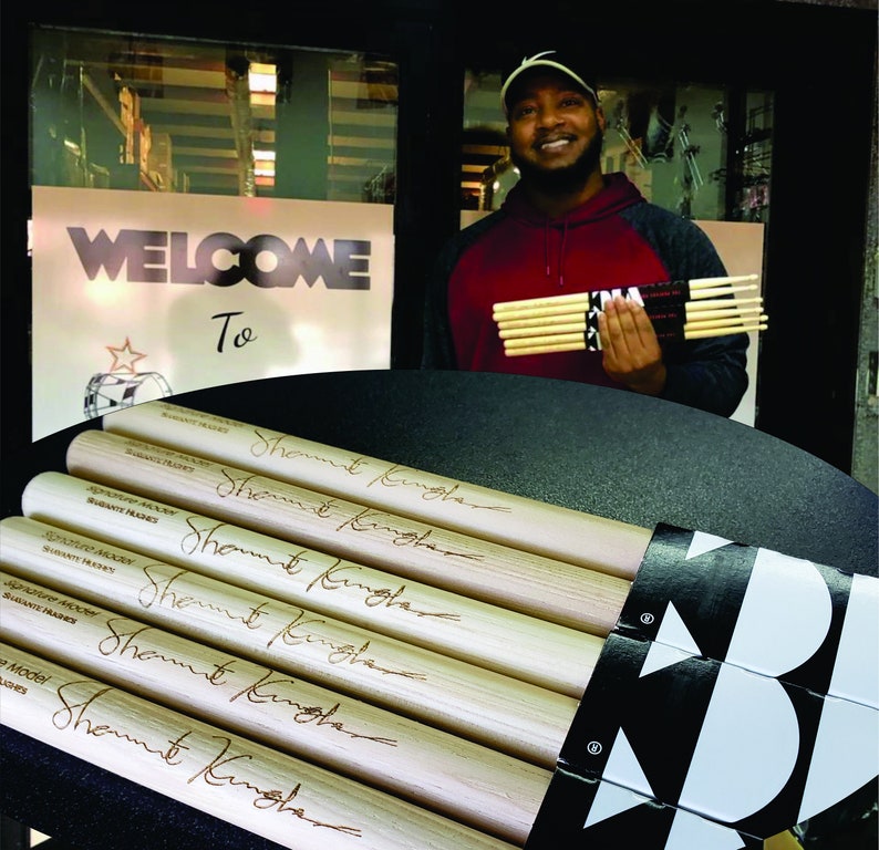 2B Custom Signature Your Signature Wood Tip Hickory Drum Sticks available in Vic Firth Classic and Unbranded models image 10