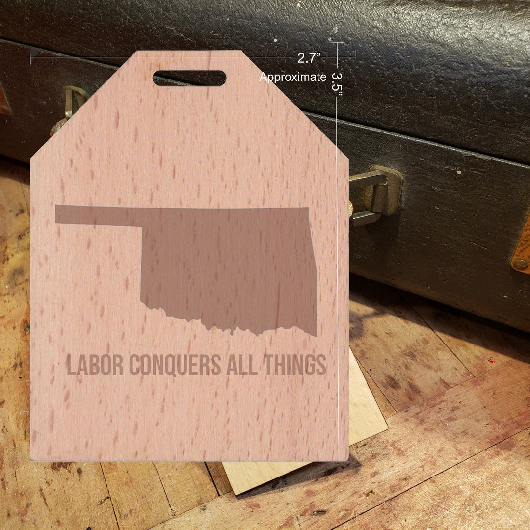 BOLD Oklahoma State Motto Beautiful Wooden ID Name Tag Etsy