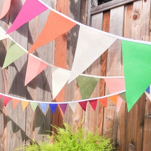 EXTRA LARGE Custom color outdoor bunting, 12 inch flags, banner, flags, pennant flag banner, festival booth decor, Large triangle banner