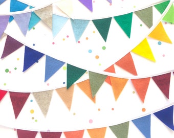 Custom color MINI bunting, felt pennant flags banner, custom garland, custom baby shower, custom playroom playhouse bookshelf decor