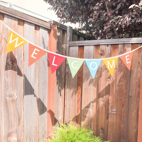 Custom LARGE felt flag banner, Large pennant bunting, Business banner, Large flag party decor, Custom nursery decor, Large triangle name