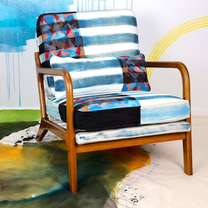 Sessel, Sessel, Möbel, Wohnzimmer stuhl, Schlafzimmer stuhl, Polsterstuhl, bedruckter stuhl, Lounge sessel, handgefertigt
