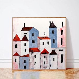 Abstrakte Stadtansichten auf dem Dach, 36x36