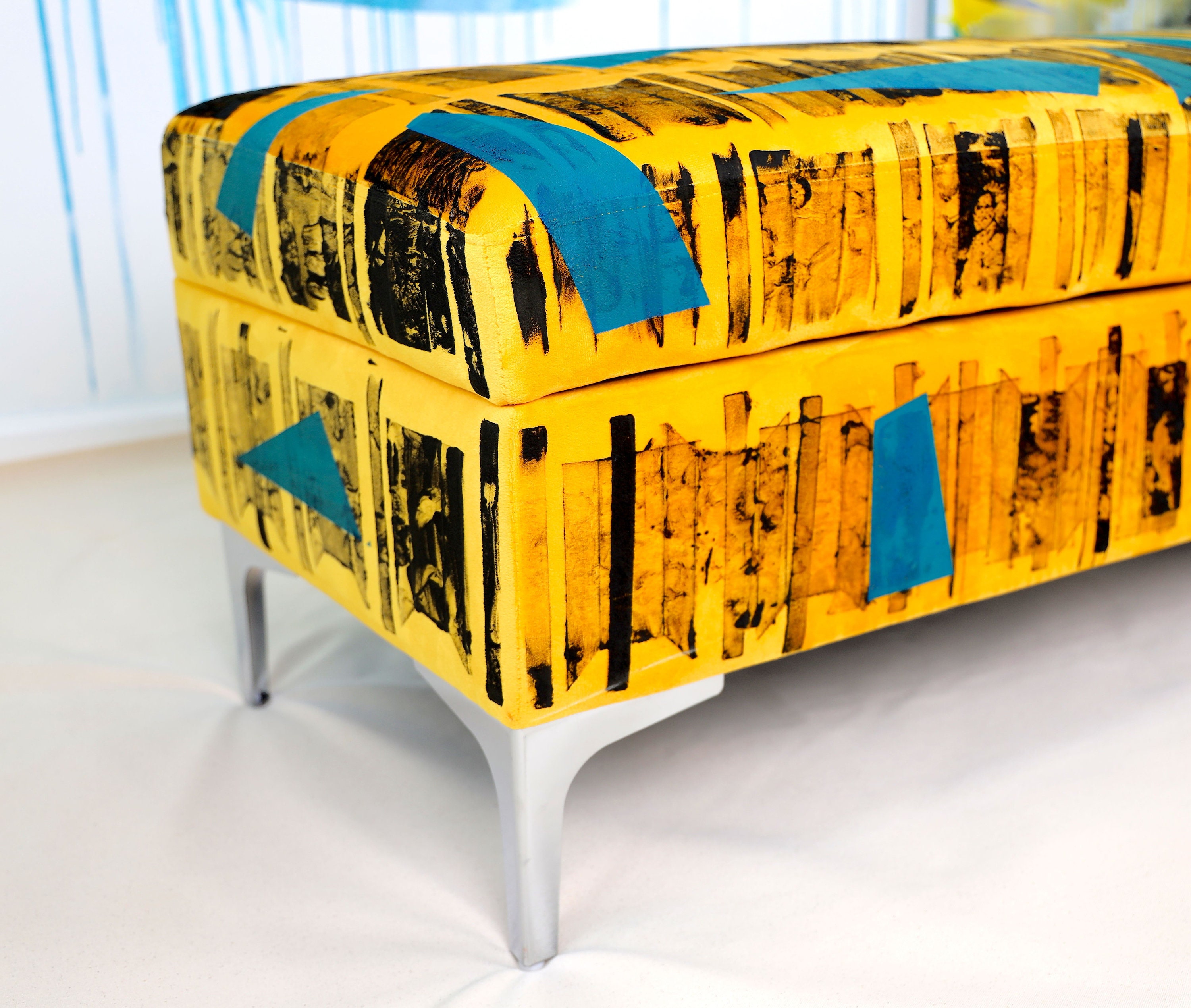 Hand-painted Storage Bench: Accent Ottoman, Printed Furniture - Etsy