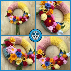 Floral Wreath Crochet Pattern, Amigurumi wreath pattern, crochet pattern, amigurumi patten, wreath pattern, flower pattern