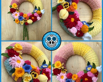 Floral Wreath Crochet Pattern, Amigurumi wreath pattern, crochet pattern, amigurumi patten, wreath pattern, flower pattern