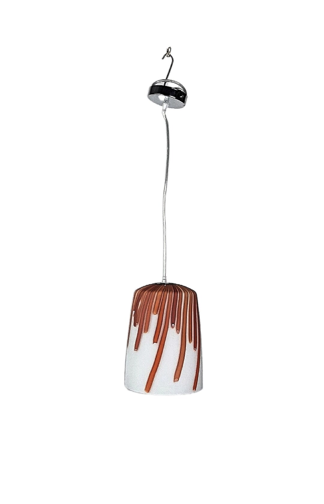 Suspension EFFETRE RIBO Mid Century Modern – Rouge, Verre Italien, Lustre 2004