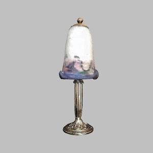 MULLER Freres Art Deco Lamp: Mottled Tinted Glass, Vintage French Lighting