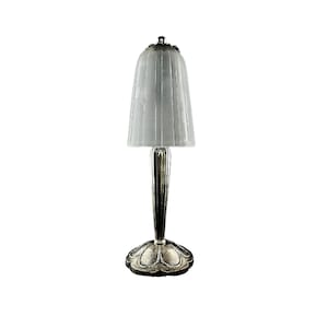 HETTIER et VINCENT / G. LELEU Art Deco lamp, pure and elegant design, collectible vintage original France 1930s