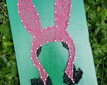 Bob's Burgers Louise Belcher String Art Home Decor Wall Art with Pink Bunny Ears